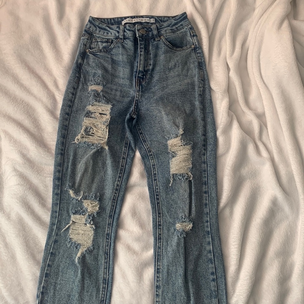 Distressed Blue Jeans Size 3
